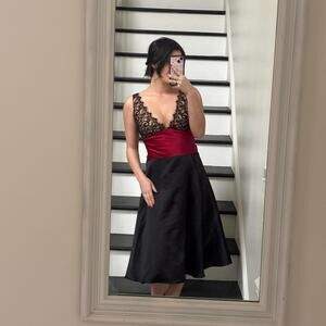 Vtg Y2K Laundry by Shelli Segal Lace Midi Dress